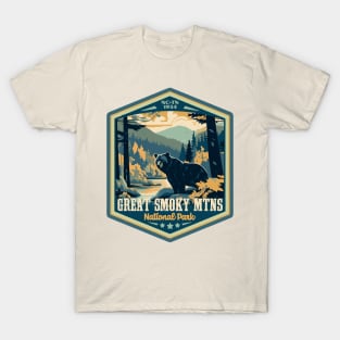 Great Smoky Mountains National Park Vintage WPA Style National Parks Art T-Shirt